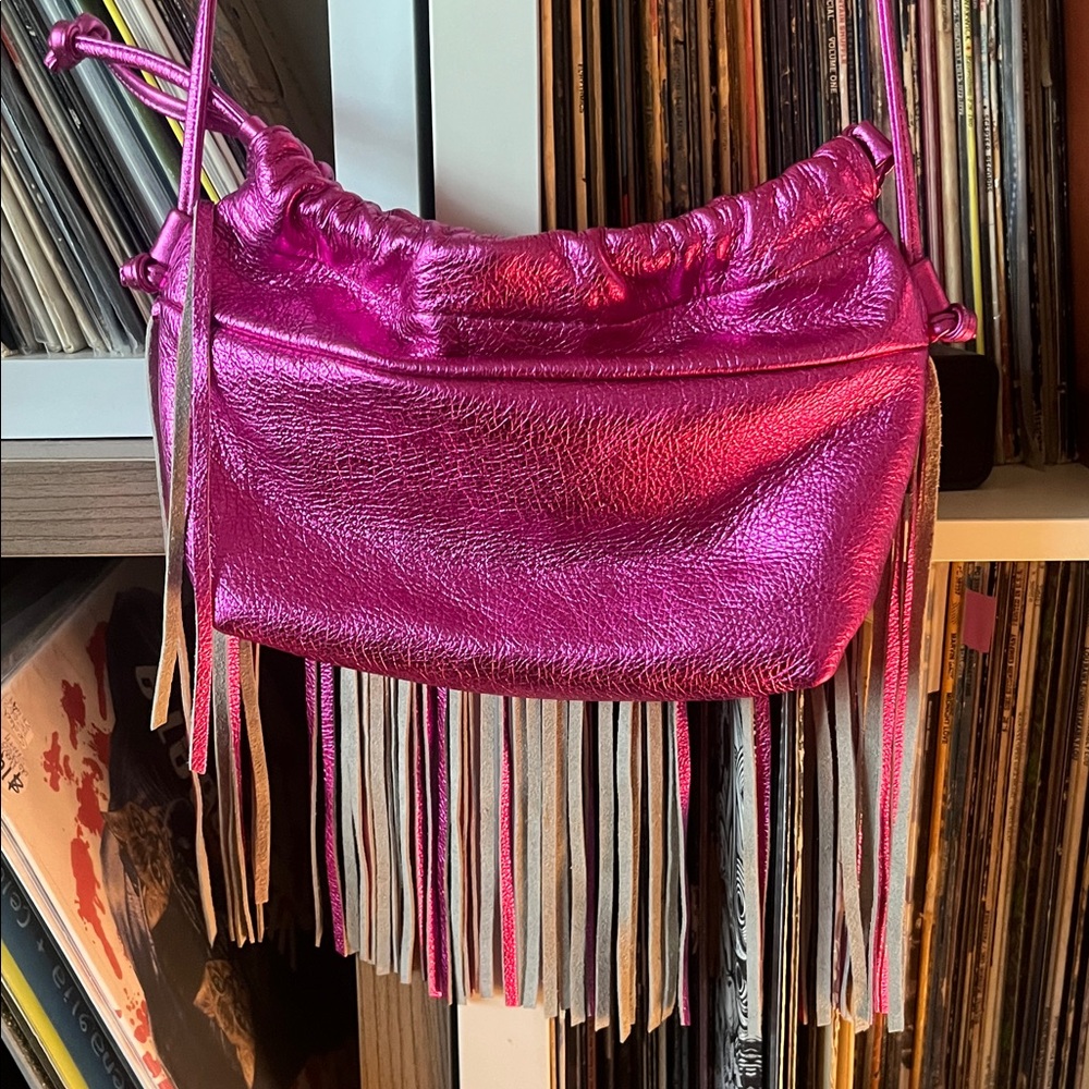 Rebecca Minkoff Fringe Night Out Metallic hot pink Crossbody Bag - Picture 4 of 5
